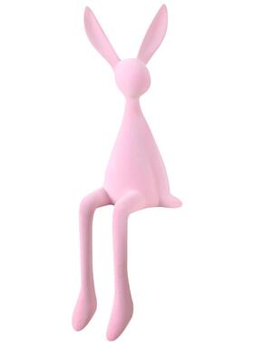 创意网红卡通坐姿长耳兔子摆件客厅电视柜酒店前台桌面玄关装饰品