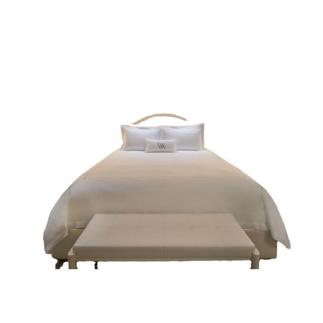 酒店布草民宿宾馆四件套床上用品60支纯棉五星级贡缎被套床单床笠