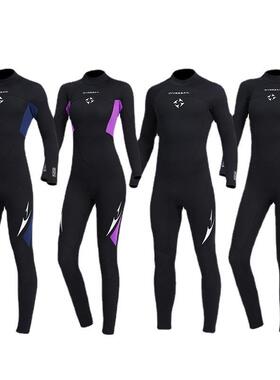 新款潜水衣连体男mm保暖超弹耐磨湿衣防寒潜水服冬泳衣SCR女