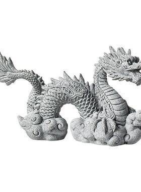 创意祥龙腾云假山盆栽微景观装饰鱼缸造景神龙分体式设计桌面摆件