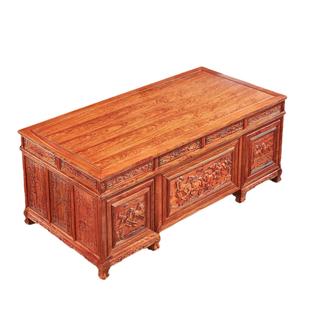 红木刺猬紫檀办公桌桌椅组合花梨木老板办公台大班桌书柜实木书桌