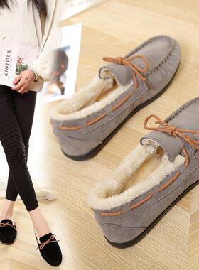 Furry Bean Shoes For Female Students 2024 Women's Velve