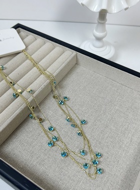 欧美跨境花朵不锈钢项链复古ins高级感锁骨链小众时尚饰品批发女