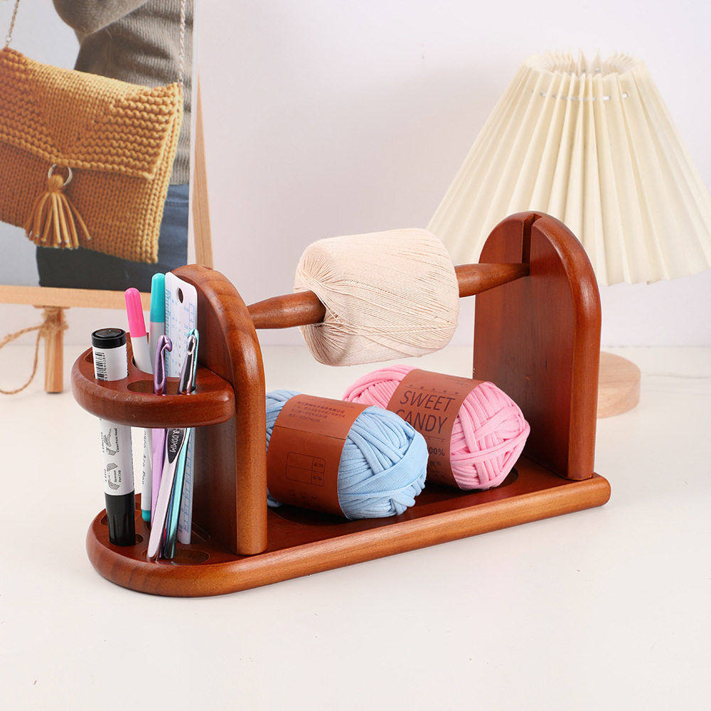 跨境纱线收纳架实木毛线轴架带剪刀架编织工具缝纫工具diy线轴架,居家布艺,线盒,淘宝优惠券,粉丝福利购,淘宝优惠卷