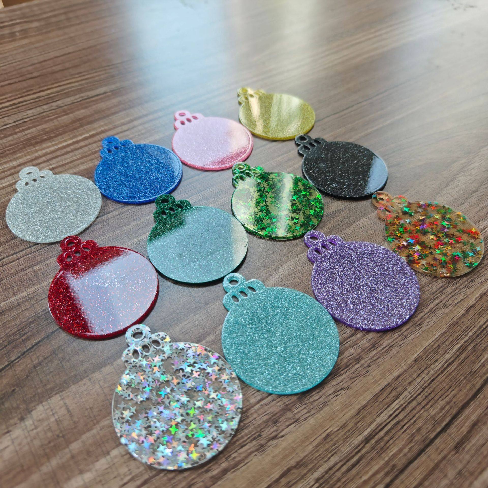 跨境闪粉贴贴乐亚克力圣诞家居圣诞树挂件 DIY细粉工艺圣诞球挂饰,节庆用品/礼品,圣诞装饰品,淘宝优惠券,粉丝福利购,淘宝优惠卷