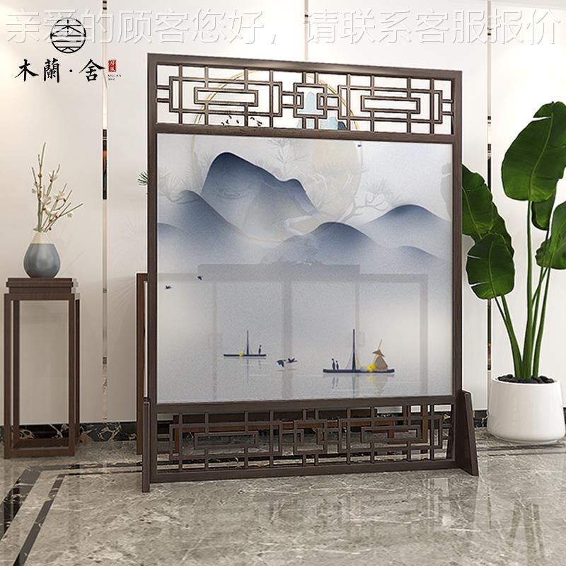 屏风隔断墙装饰客厅卧室办公室家用中式实木入户玄关回型镂空座屏
