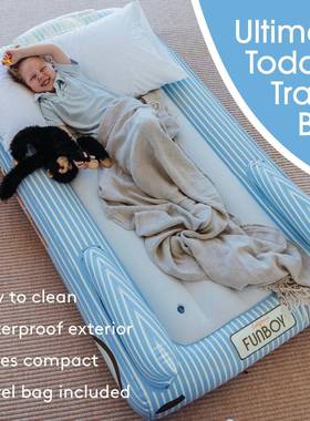 充68211气床蓝色敞篷儿车便人携式幼地板床舒适柔软睡的植绒眠表