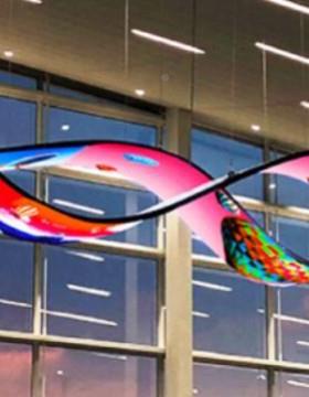 室内清显无缝曲面柔性电子屏弧形可曲弯示屏软高模80671组全彩显