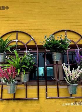 铁上艺墙面客厅地中海壁墙装饰画阳台萝墙壁壁绿饰花架86530子麦