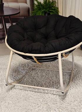 编藤鸟窝形摇摇懒人摇椅阳椅台客厅家圆63045用休闲藤椅铁艺单人