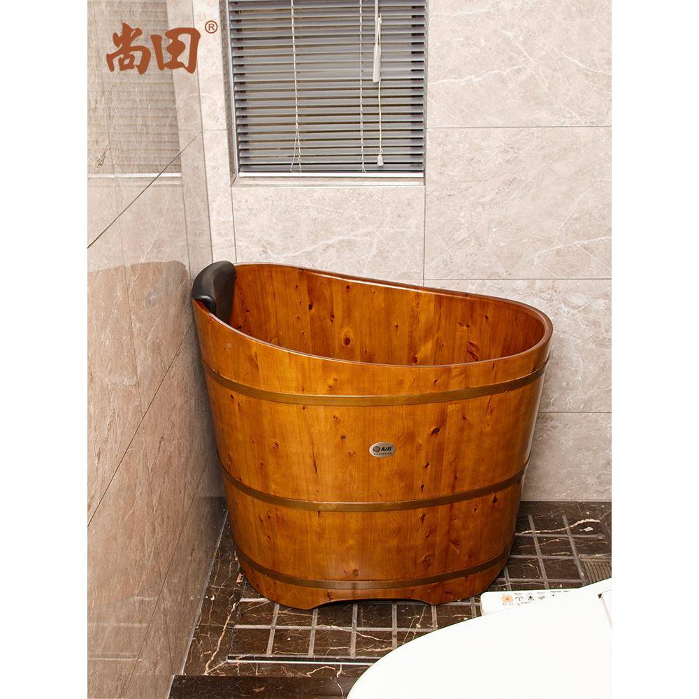 A6L泡澡木桶浴桶浴缸小户型成木质洗澡UYQ人盆木家用蛋圆形沐实浴