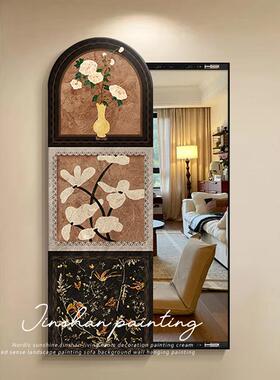 中镜古风藏式全身装画饰法式玄隐关ZXH20240壁画卧室隐形可推拉穿