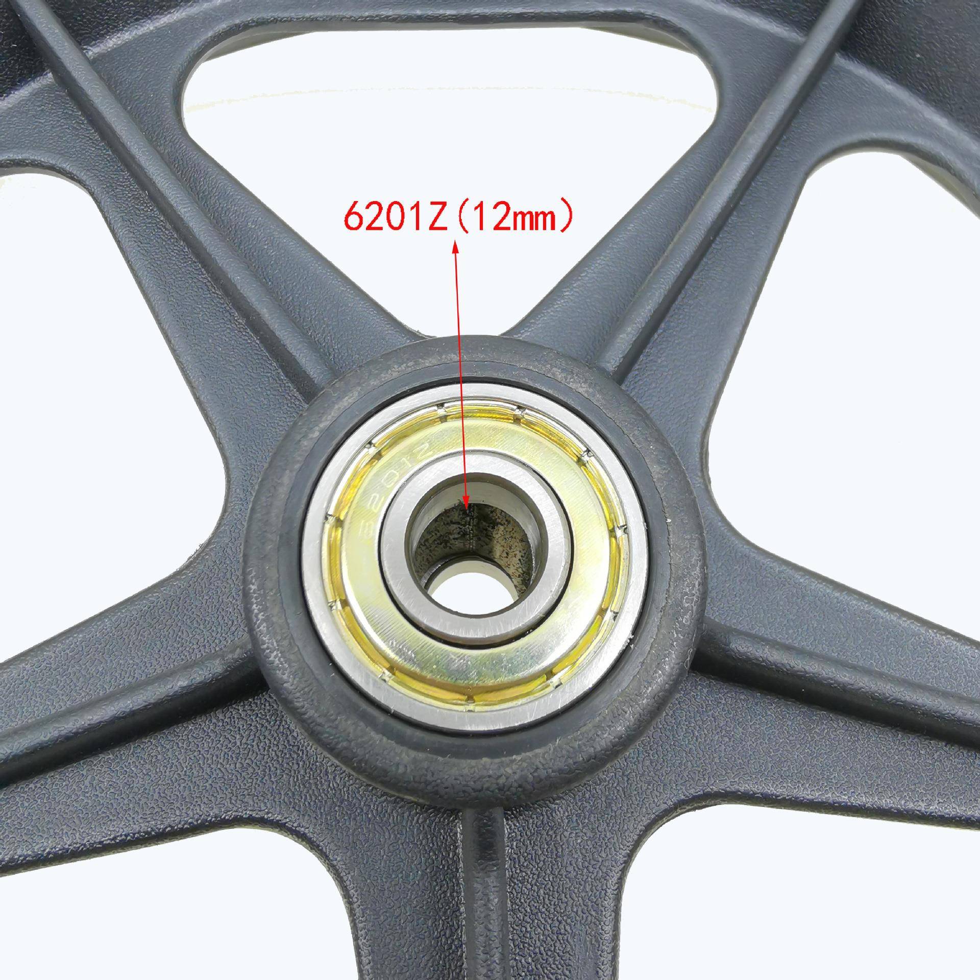 12寸手动椅1塑芯聚氨酯后轮620OKU1轴承孔2疾mm残轮车轮免充气12x