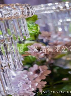 婚庆婚花装饰桌花处器摆件亚克力水晶路引灯酒店礼舞台93111签到架