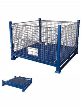 垛网格箱金属仓储笼周转料可折叠68531运输周转铁箱箱堆箱