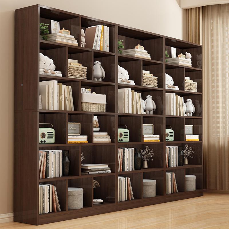 暑落地物架假简约代EIS现分成收置纳架家用储物柜书柜一体靠墙展