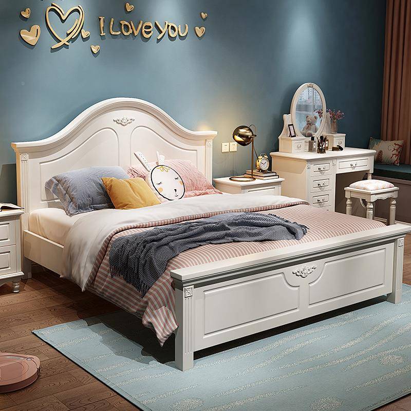 5YA1韩式双人床现F76SHST8代约主卧轻欧式奢公田园风格床美简式家