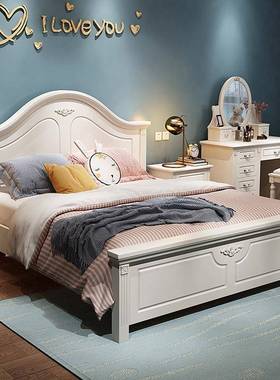 5YA1韩式双人床现F76SHST8代约主卧轻欧式奢公田园风格床美简式家