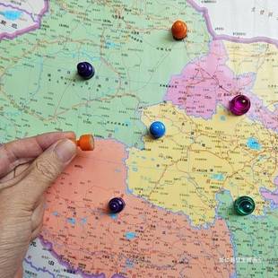 中国地办理地形图竖版世界挂磁吸2米公室装墙饰画图书2508-119房