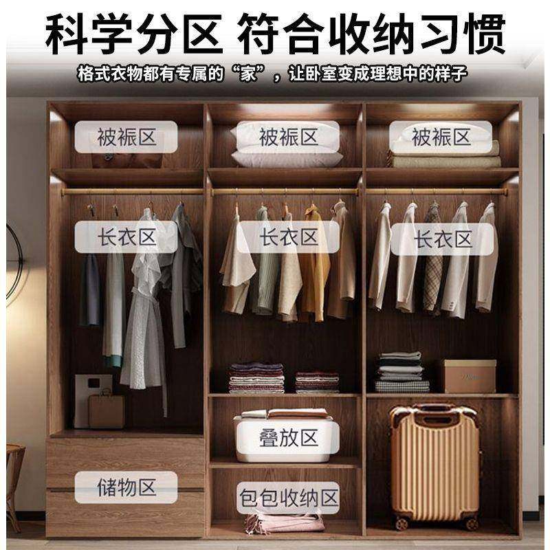 Fs实木衣柜卧子室家DPJHA57Zl用大衣橱轻奢柜组合收纳柜一门到顶