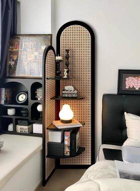 拐饰角多层置物风架中古落43572地挂画客厅转角玄装画复古墙角收