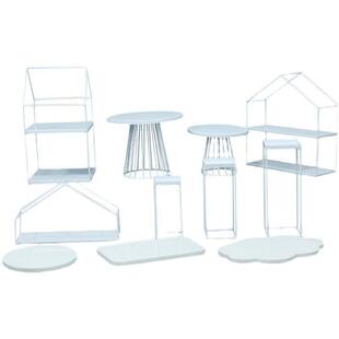 白色铁心甜品台摆件展示架NPDMwZTB蛋糕架托盘欧艺式下午茶点冷餐