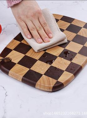 家用菜14485板木实桃棋盘砧板橡胶木黑木拼货接厨房案板现棋盘格
