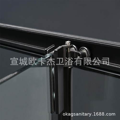 L型合金淋铝浴侧拉滑门形小户51103型浴屏内飞门干湿方房分离玻璃