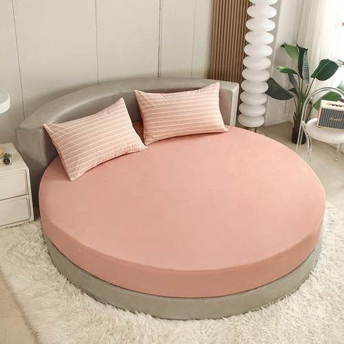 圆蓝床床笠18877单件棉圆形单床.罩宾馆床床垫保护套纯色2米22色