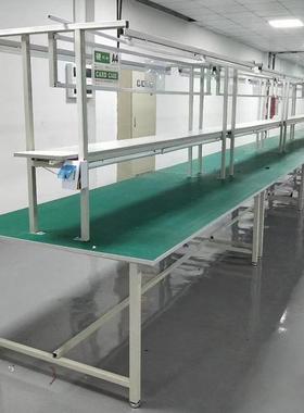 生间产线双面防FSN静工作台电电商打包车桌装配带灯流水线操作台
