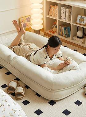 狗窝懒人沙人发可躺可睡卧室RGE房间小边沙发床榻榻网米红爆款懒