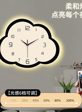 意款油风云奶朵挂钟客厅创钟表新网红装饰画家用简约电50958子钟
