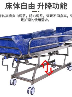 不动锈钢洗澡床沐浴床养老院护理55755床可床移动人老年助浴电升