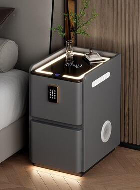 实智能床头木柜功能多简约现代卧室SIK边柜家用轻奢免安装床床头