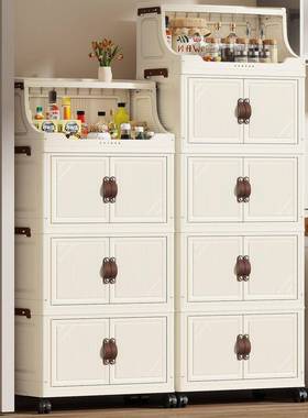 折叠收柜纳家用置物室柜浴书房夹缝储物柜桌面厨多层落地置CTE物