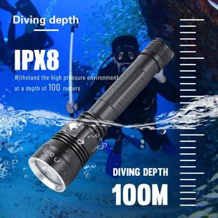HDDSFS-7701潜水电筒P70明照500户0流手明防水白光黄光手电外强光