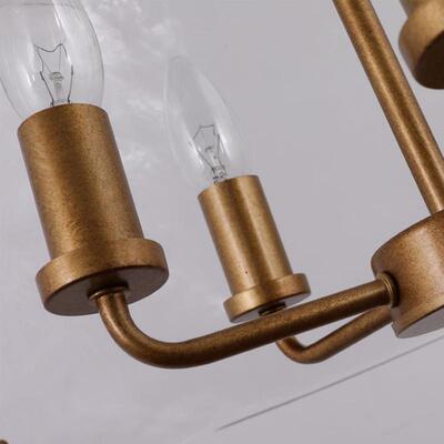 美式全铜厅849吊客乡灯村复古大气卧室书房厅玻璃灯餐具