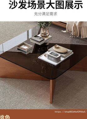 茶几意式轻奢意简约正方现形创网红小户代型客厅家用茶88527桌简