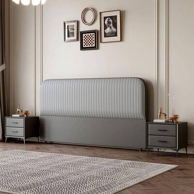 板款独软包床头单买简约现新代实木奶油风一体落地单LCY靠背轻奢