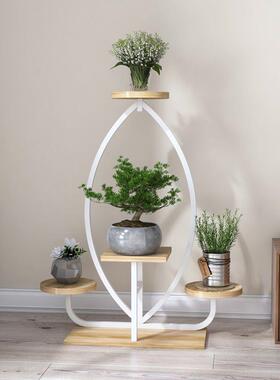 铁艺置物架阳台新绿箩多KVR花多肉落层室内地带轮摆花办款公室花