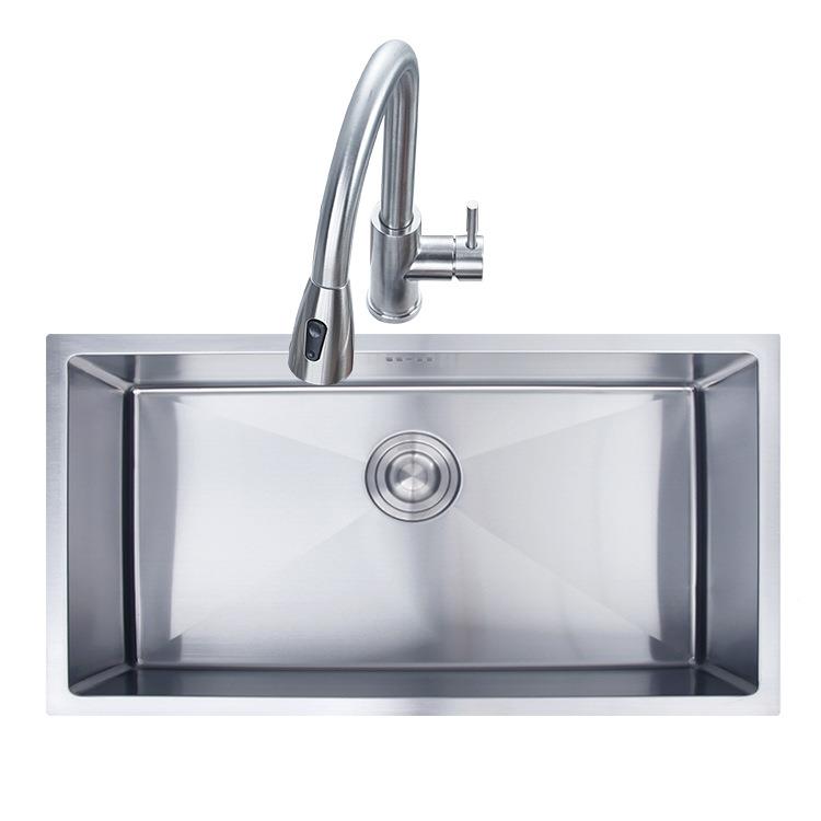 厨30套4不锈钢大单槽家酒用洗碗盆拉丝洗RQQ菜池店台下房水槽装