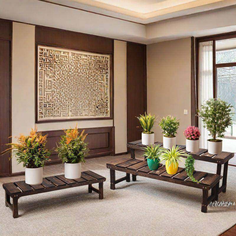 一实木花架长条加宽凳家用落地式层WFI露台防腐天木梯式置物架阳,金属材料及制品,其他金属制品,淘宝优惠券,粉丝福利购,淘宝优惠卷