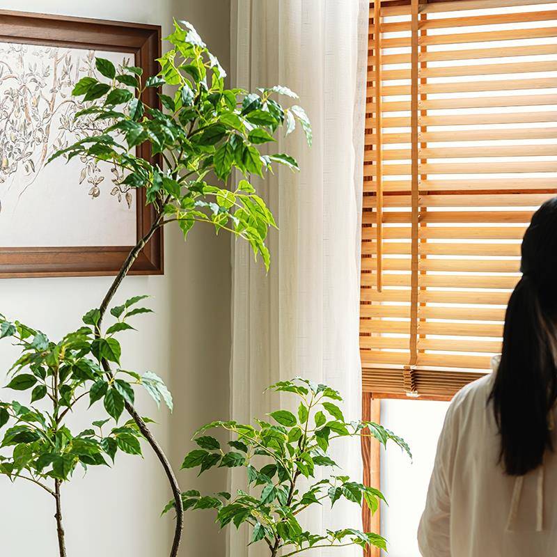 绿植大型落地盆栽幸配福树假树软装搭木原风物格YZT植摆件