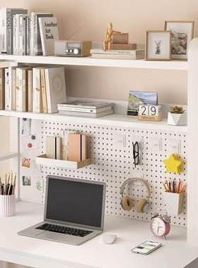 新款桌面洞洞板置物架学上生学架习书桌收纳F7787ST8脑子办公电桌