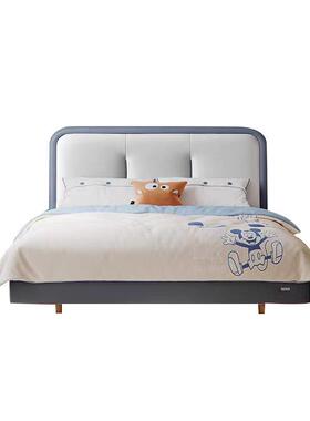 现代简约卧室儿童单人皮床悬卧室家55241居浮儿童软床男孩少年女