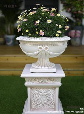 马柱装摆件欧式花园庭ALAL柯咖院婚庆展示台外石膏户花盆子花架饰