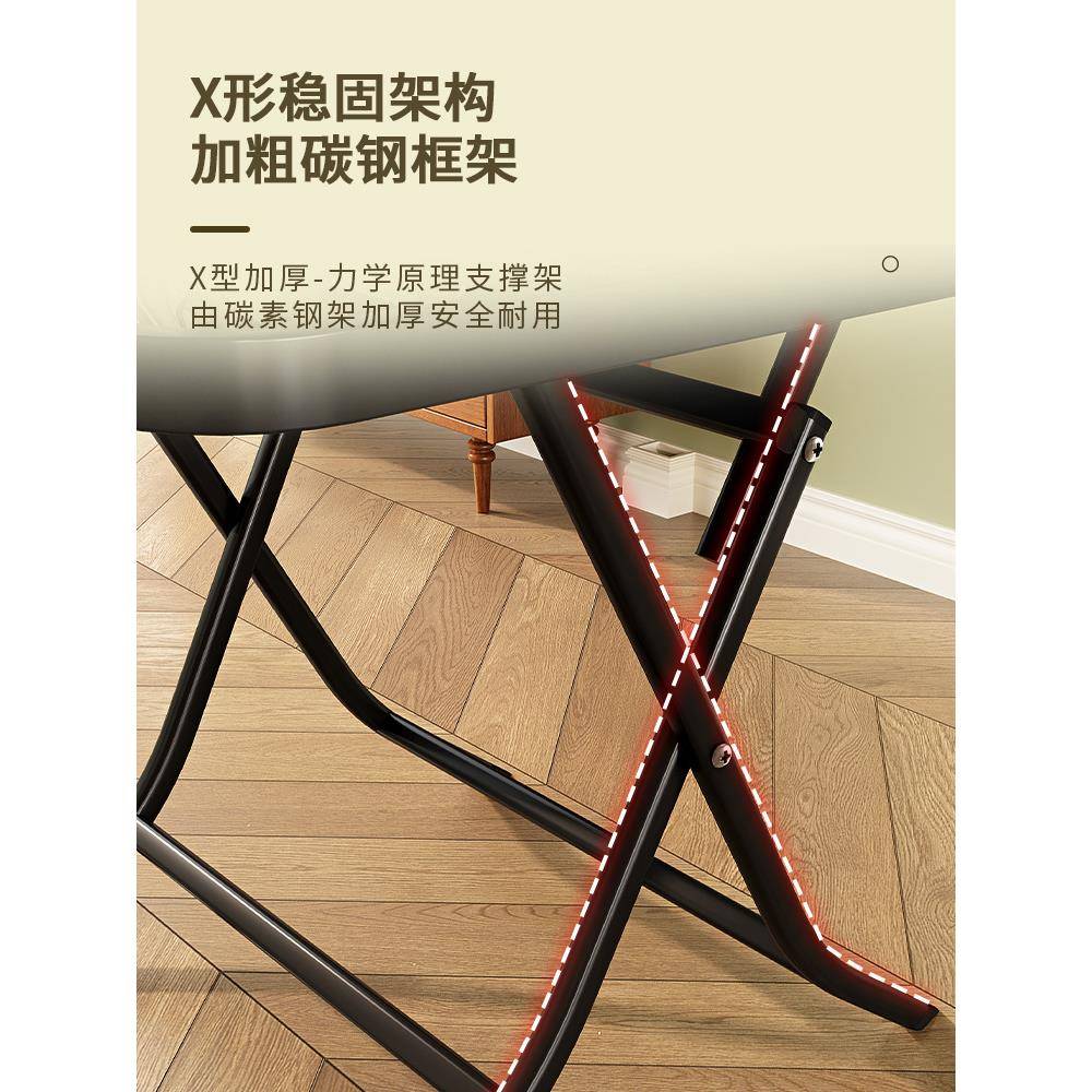 叠F77M9H68户?简易折桌外方桌小型阳台圆桌简约家用餐桌可折叠户