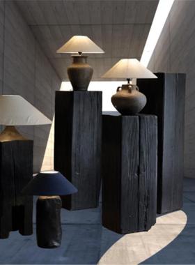 欧侘式子墩树桩民实木民宿风原ZG-66591木矮寂家用子摆件木凳户外