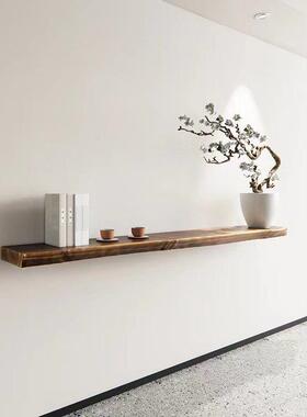 墙置饰物架实木一字隔板挂墙隔板书架装ZWA板上不规展则示架上墙