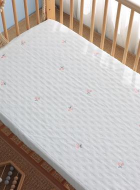 婴儿床床16837全棉提花六层布新生纱儿宝宝床单儿床童床床罩四笠季通用